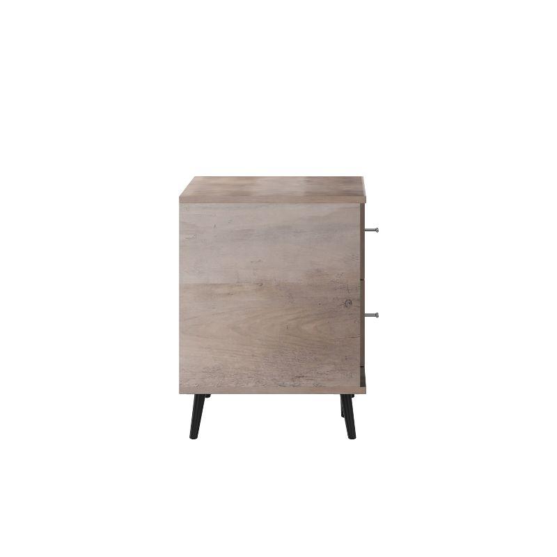 Merrick Lane Mid-Century Modern TV Stand for TV's up to 60" with Adjustable Shelf and Two Drawers in Walnut