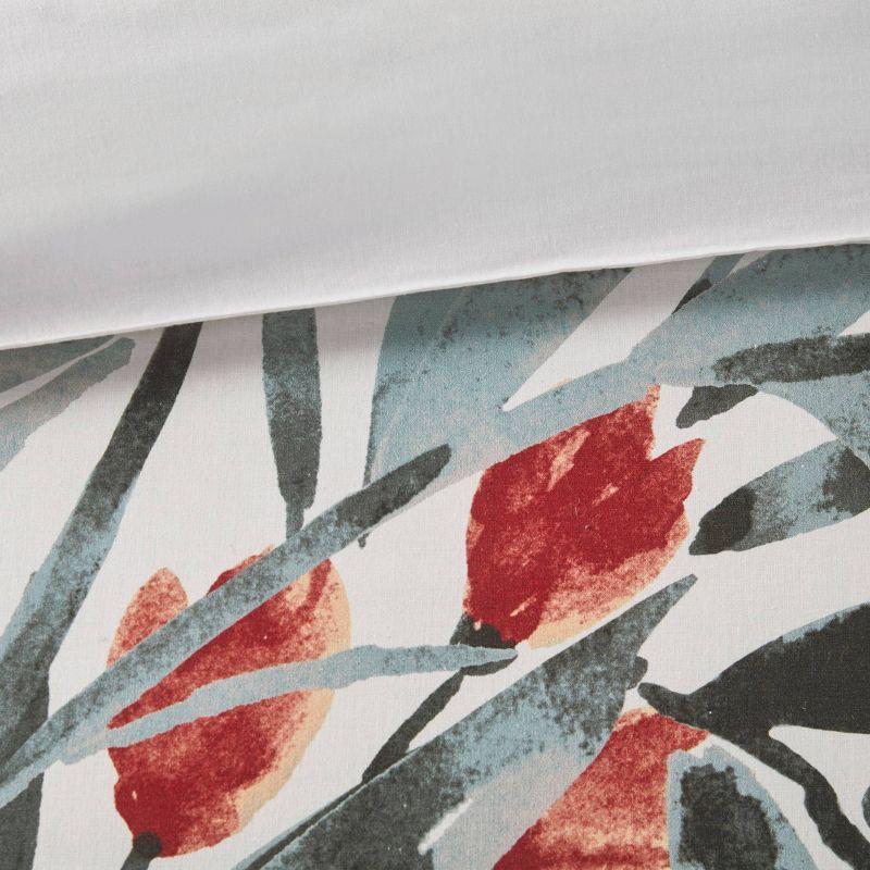 Dahlia 3 Piece Floral Cotton Duvet Cover Set
