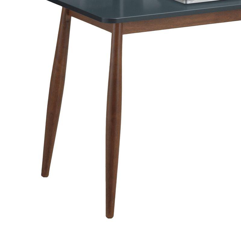 Roundhill Furniture Roskilde Storage Wood Office Desk, Gray Blue