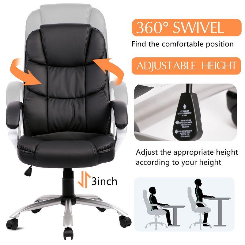 Black High Back Leather Executive Swivel Office Chair