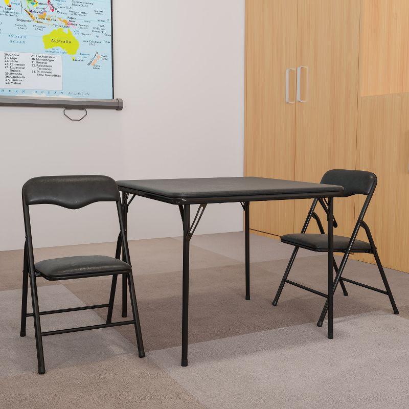 Flash Furniture Kids Black 3 Piece Folding Table and Chair Set