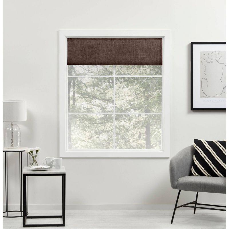 Acadia Chocolate Cordless Blackout Roman Shade