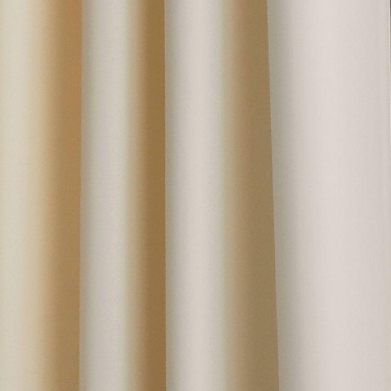 Cream and Black Room-Darkening Grommet Curtain Panel 52" x 120"