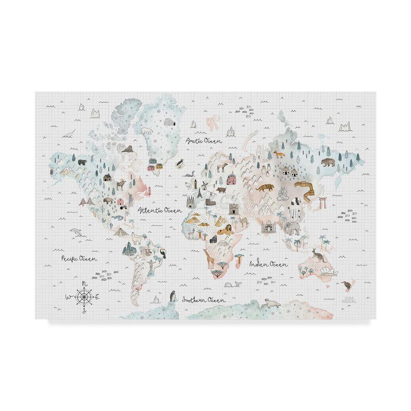 Trademark Fine Art - Laura Marshall 'World Traveler I' Canvas Art - 16x24