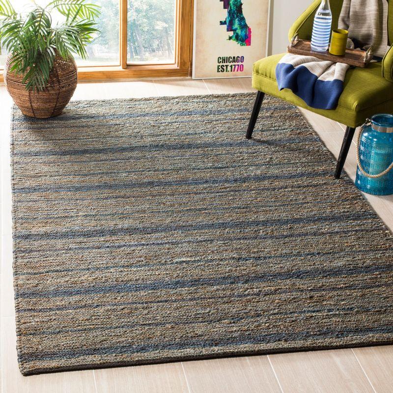 Hand-Knotted Blue Wool Area Rug, 8' x 10'