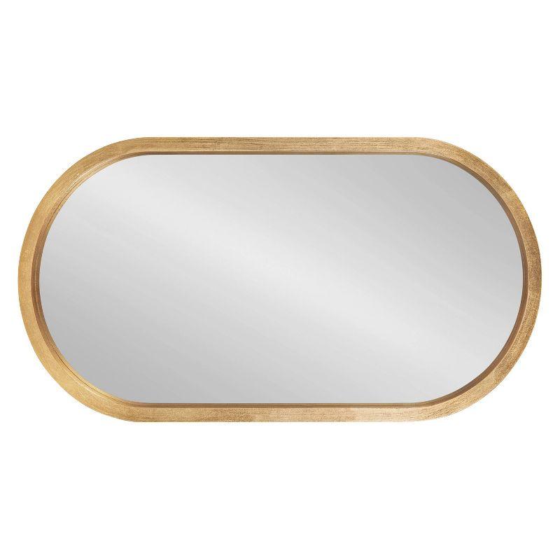 20" x 30" Travis Oval Wall Mirror Gold - Kate & Laurel: Modern Bathroom Vanity Decor