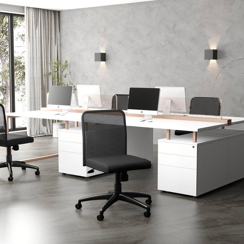 Modern Swivel Mesh Task Chair with Armless Design in Black