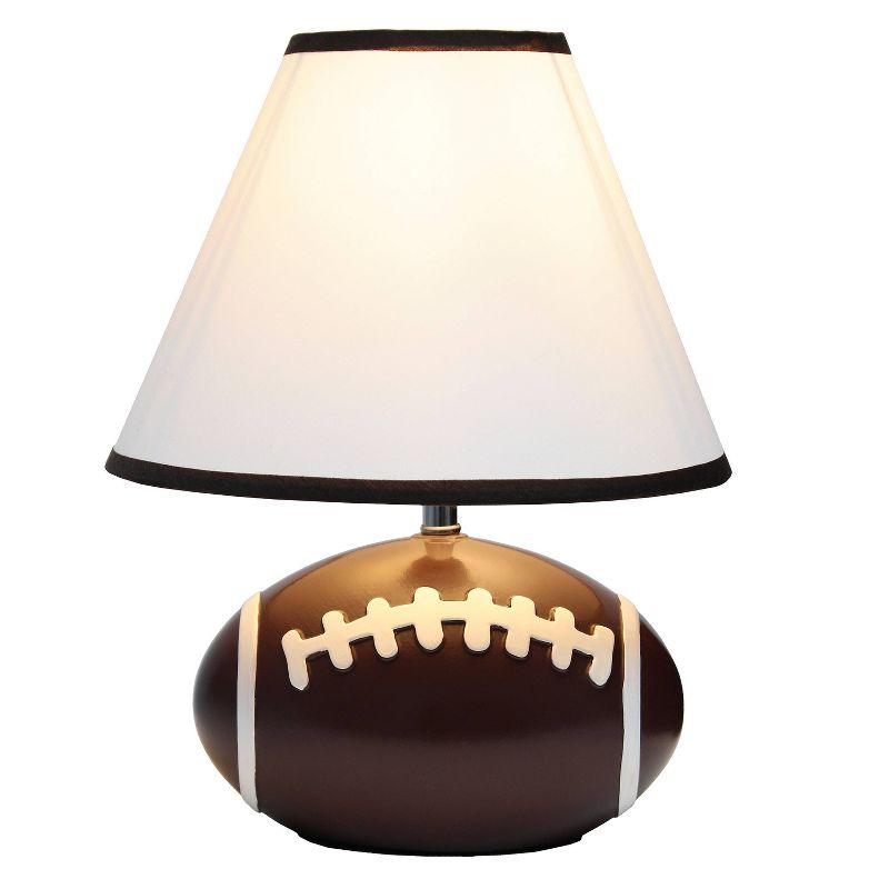 11.5" SportsLite Tall Athletic Sports Football Base Bedside Table Desk Lamp - Simple Designs: Ceramic Nightstand Lighting, ETL Listed
