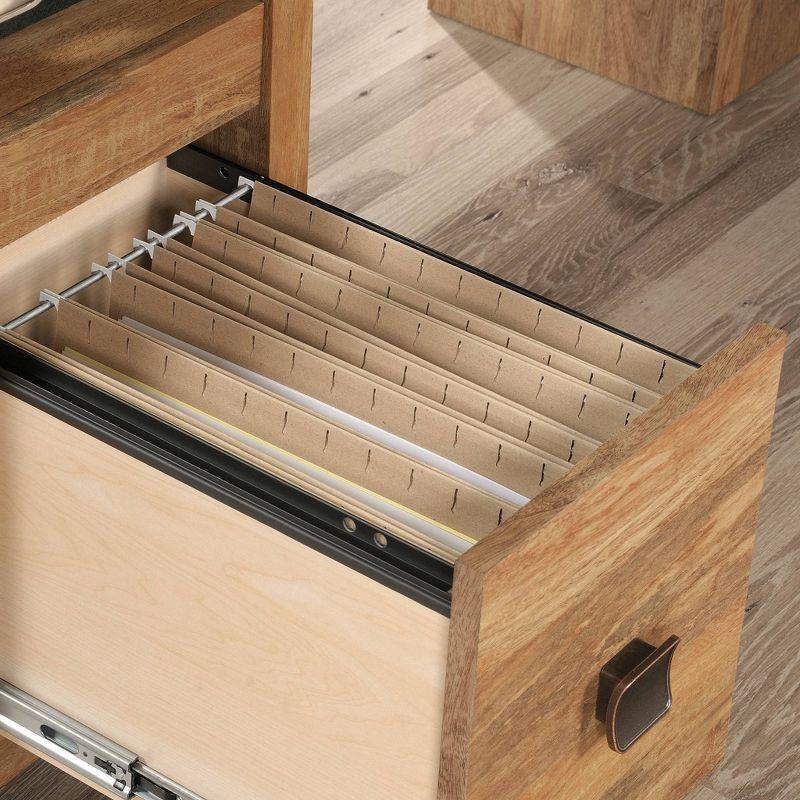 Cannery Bridge L Desk Sindoori Mango - Sauder: Mid-Century Modern Office Furniture with File Storage