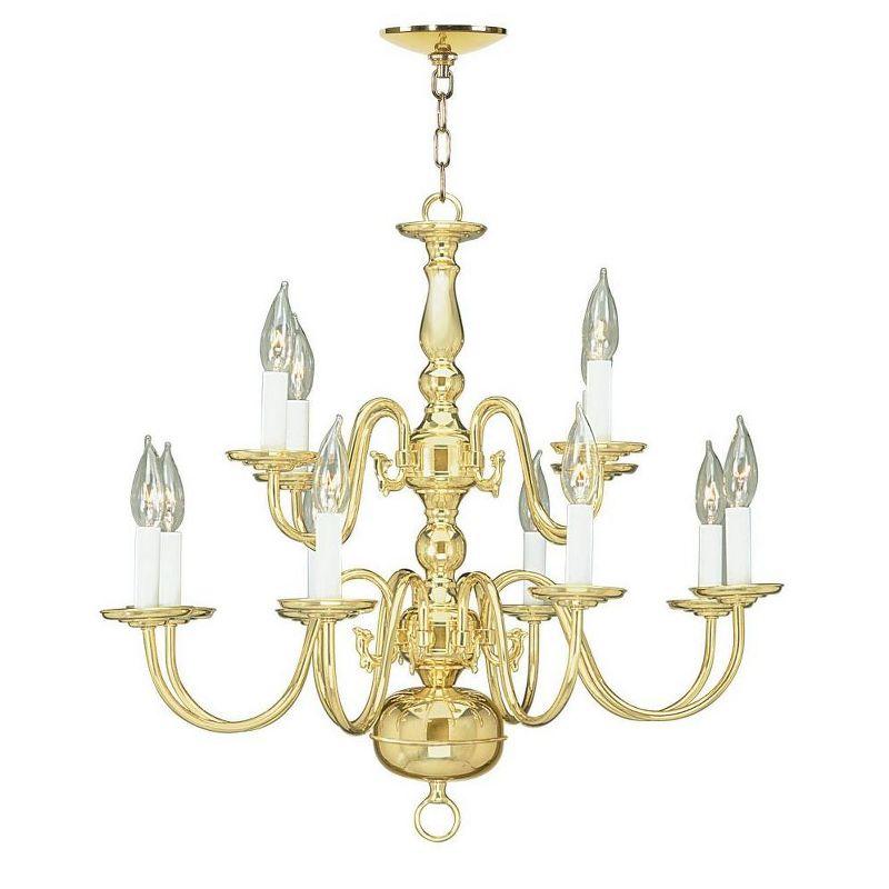 Livex Lighting Williamsburgh 12 - Light Chandelier in  Polished Brass