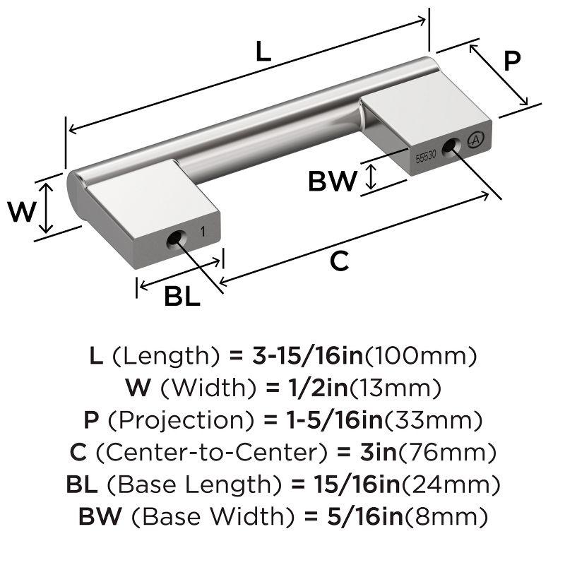 Amerock Versa 3 inch (76mm) Center-to-Center Polished Chrome Cabinet Pull