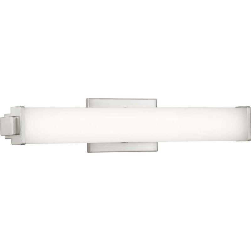 Progress Lighting Phase 2.1 1-Light LED Brushed Nickel Linear Bath Light with Acrylic Shade