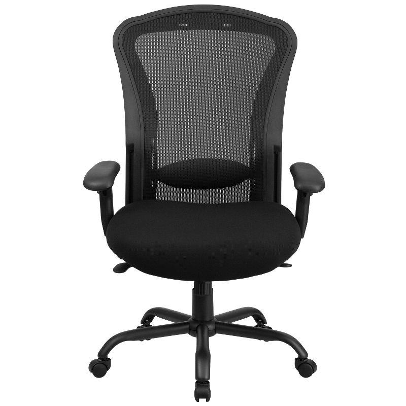 Flash Furniture HERCULES Series 24/7 Intensive Use Big & Tall 400 lb. Rated Black Mesh Multifunction Synchro-Tilt Ergonomic Office Chair