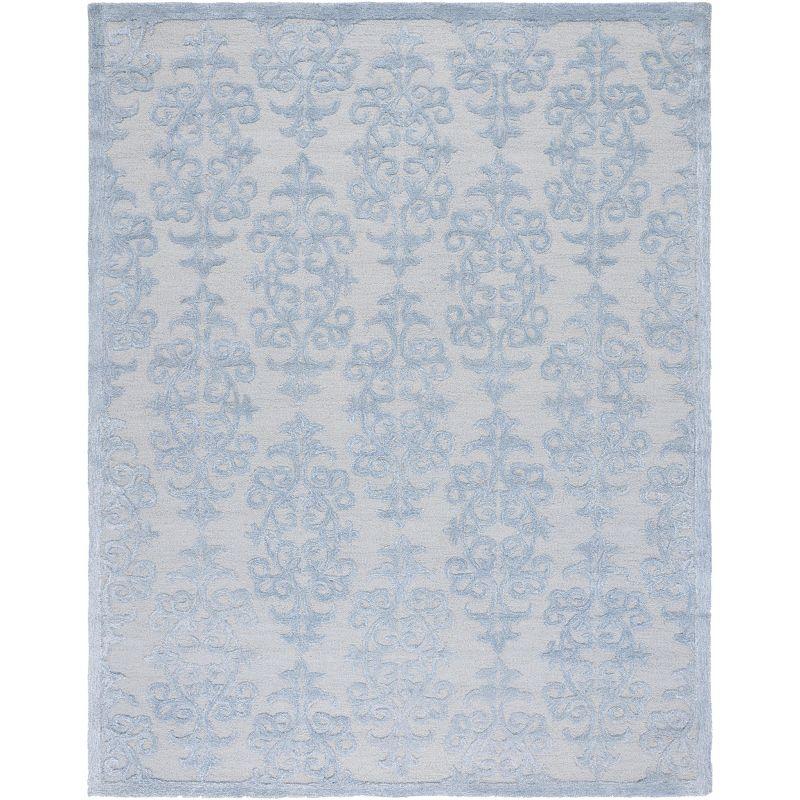 Handmade Bella Blue Wool 9' x 12' Tufted Rectangular Area Rug