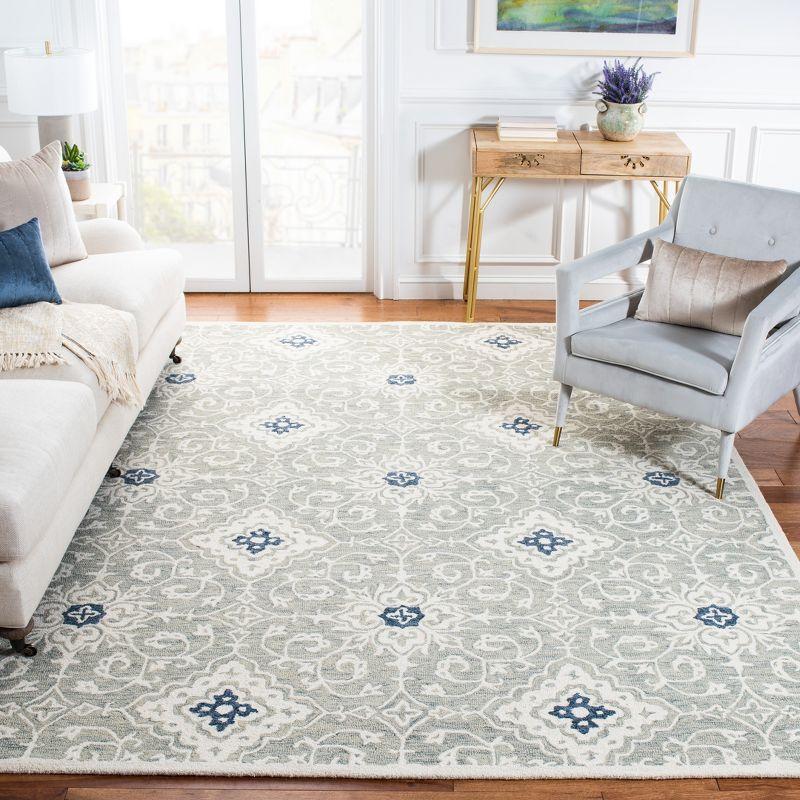 Handmade Blue Wool Tufted Reversible 8' x 10' Rug