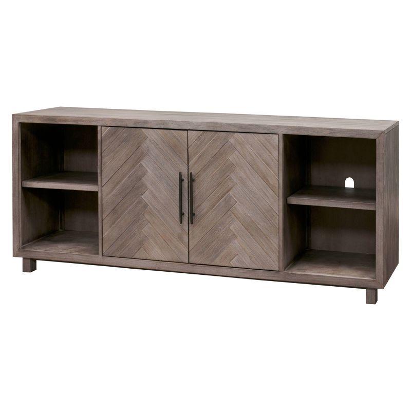 80" Gray Wood Transitional TV Console with Cabinet