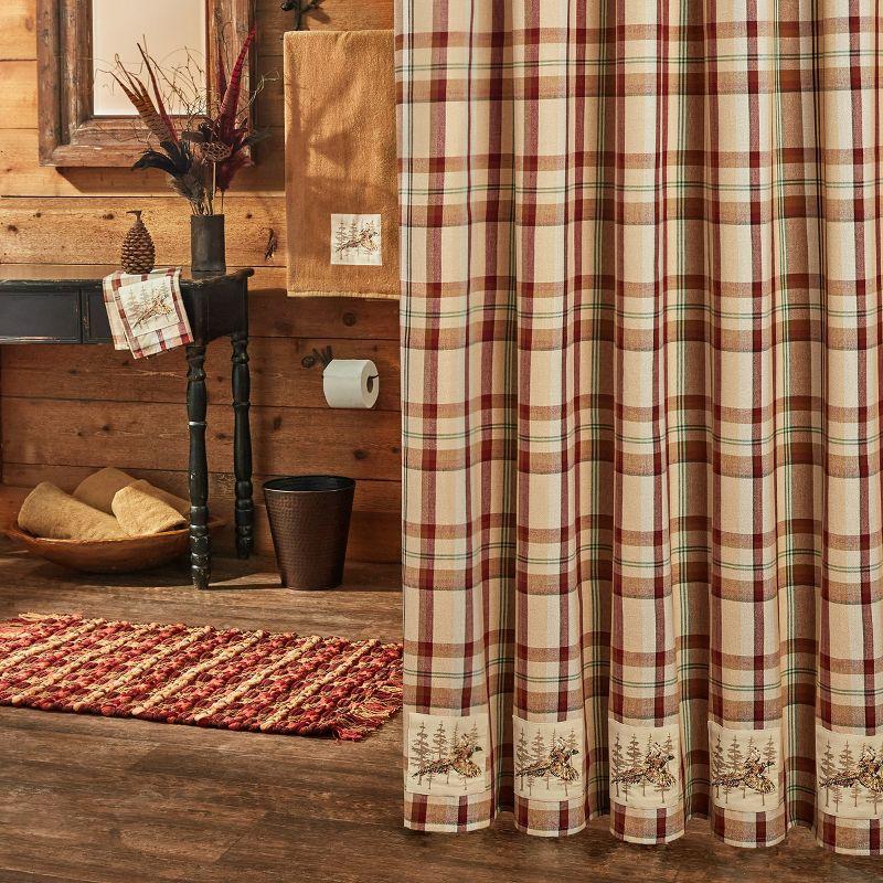 Park Designs Gamekeeper Plaid Pheasant Patch Shower Curtain