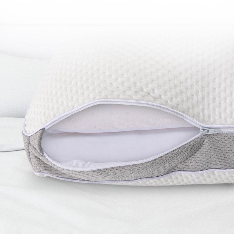 Dual-Sided Memory Foam Sleeping Pillow with Gel Fiber