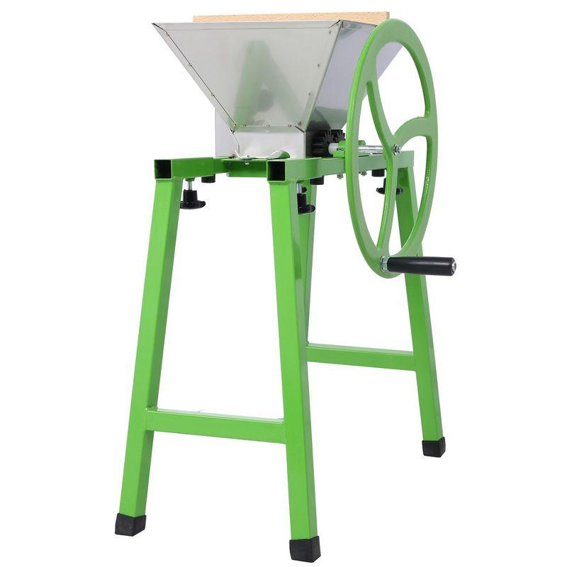 Citrus Juicer Manual, Hand Juicer With Wheel, Stand, 7L Stainless Steel Portable Fruit Crusher, Fruit Scratter Pulper