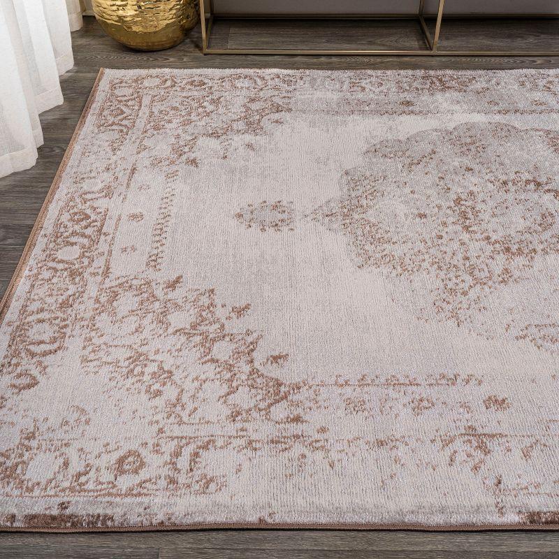 8'x10' Rosalia Cottage Medallion Area Rug, Brown/Cream - JONATHAN Y