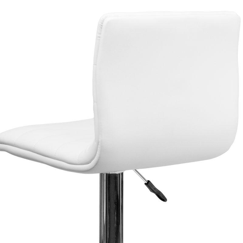 Flash Furniture Modern Vinyl Adjustable Height Barstool with Horizontal Stitch Back