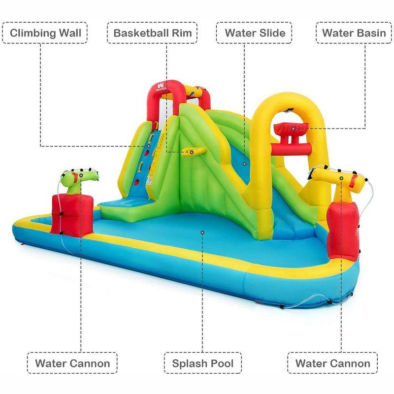 Costway Inflatable Water Slide Kids Splash Pool Bounce House with 480w Blower