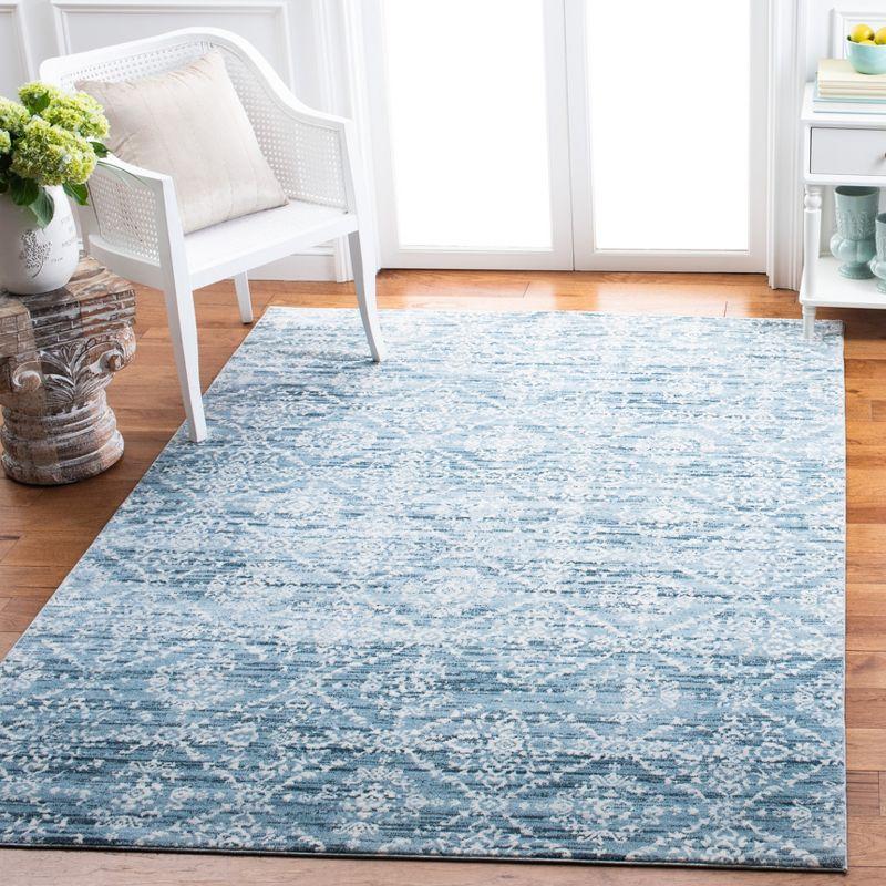 Blue Hand-Knotted Synthetic Area Rug, 4' x 6'