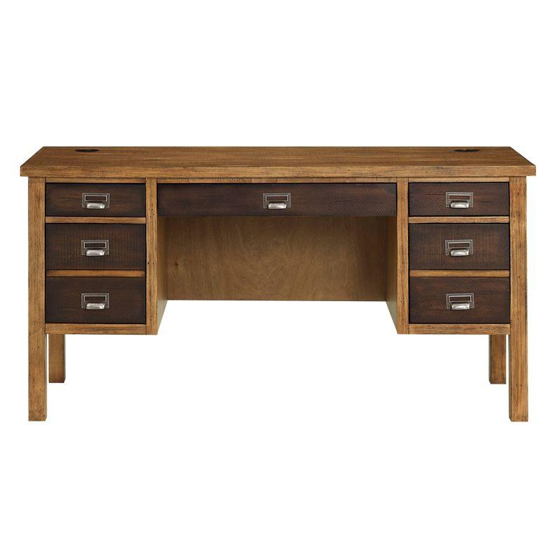 Heritage Half Pedestal Desk Brown - Martin Furniture