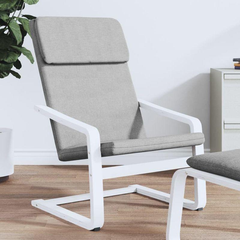 vidaXL Relaxing Chair in Light Gray Fabric - Comfortable Seating with Solid Birch Wood Frame - Suitable for Dining Room