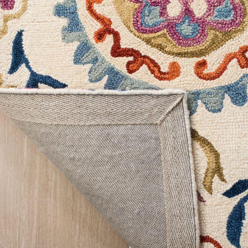 Suzani SZN374 Hand Hooked Indoor Area Rug - Ivory/Multi - 8'x10' - Safavieh