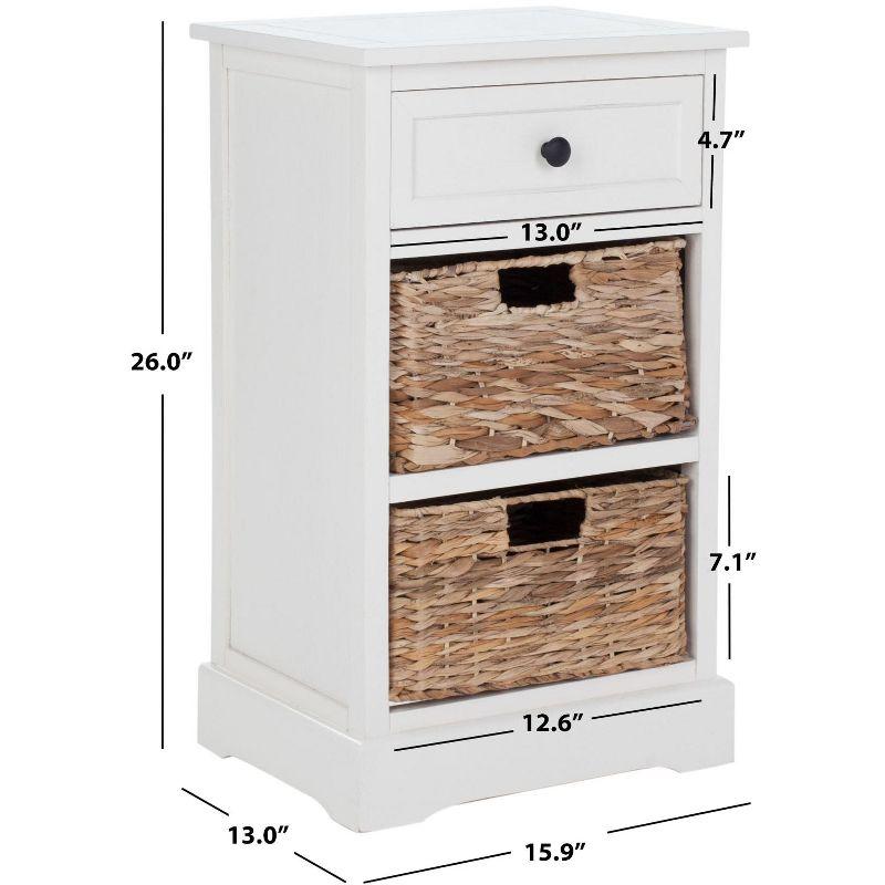 Carrie Side Storage Side Table - AMH5700C - Distressed Cream - Safavieh Couture