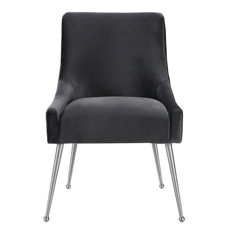 Beatrix 19'' H Velvet Upholstered Metal Parsons Chair