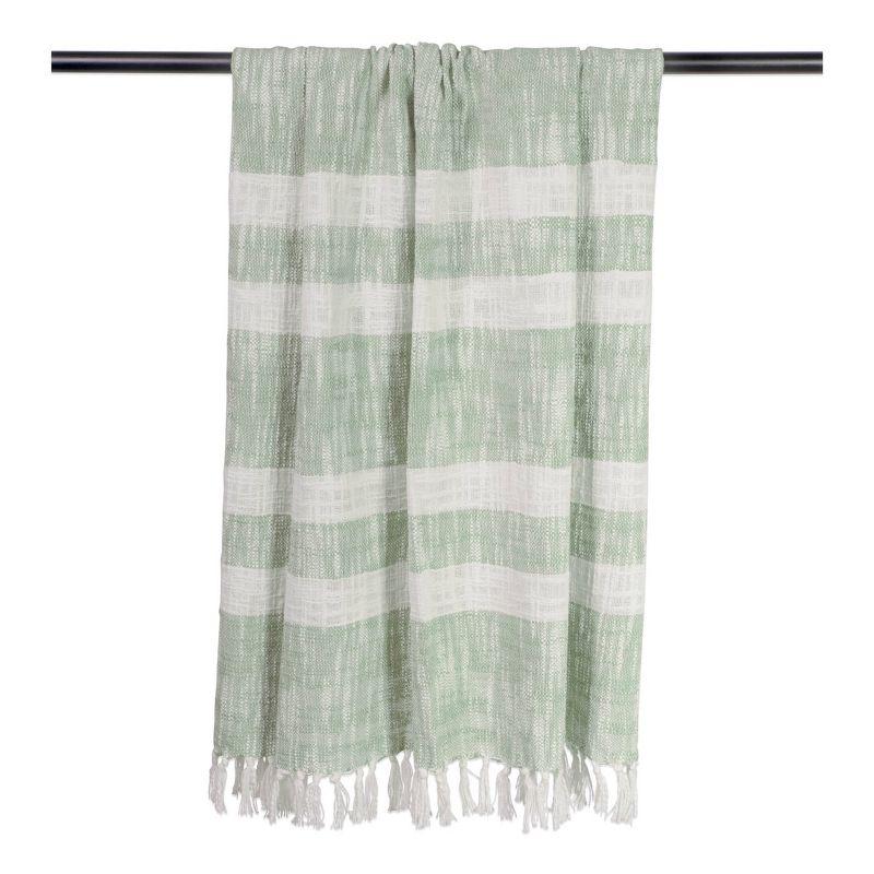 50"x60" Slub Striped Faux Shearling Throw Blanket - Design Imports