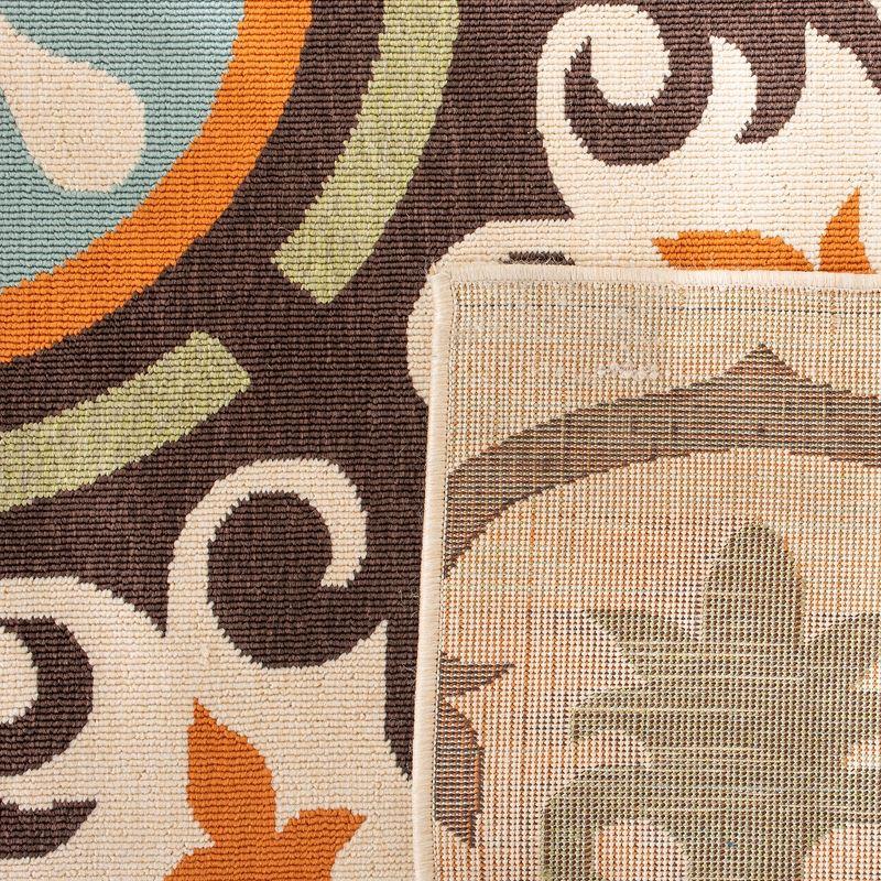 Veranda VER002 Power Loomed Indoor and Outdoor Area Rug - Cream/Terracotta - 6'7"x9'6" - Safavieh.