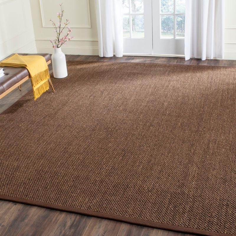 Handmade Brown Wool and Cotton Non-slip Area Rug, 8' x 10'