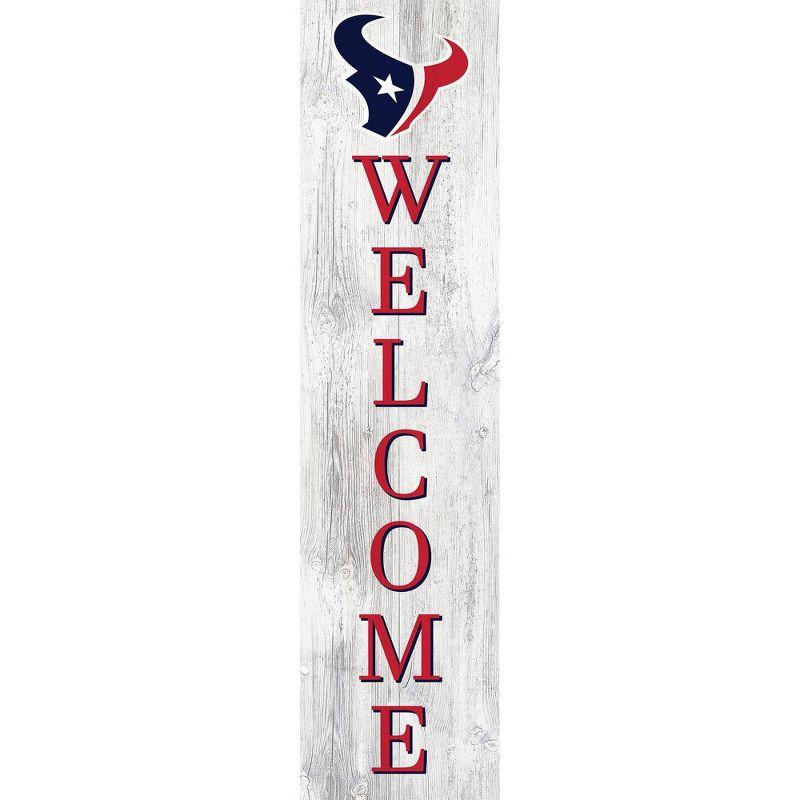 Houston Texans 48" Distressed White Wood Welcome Leaner