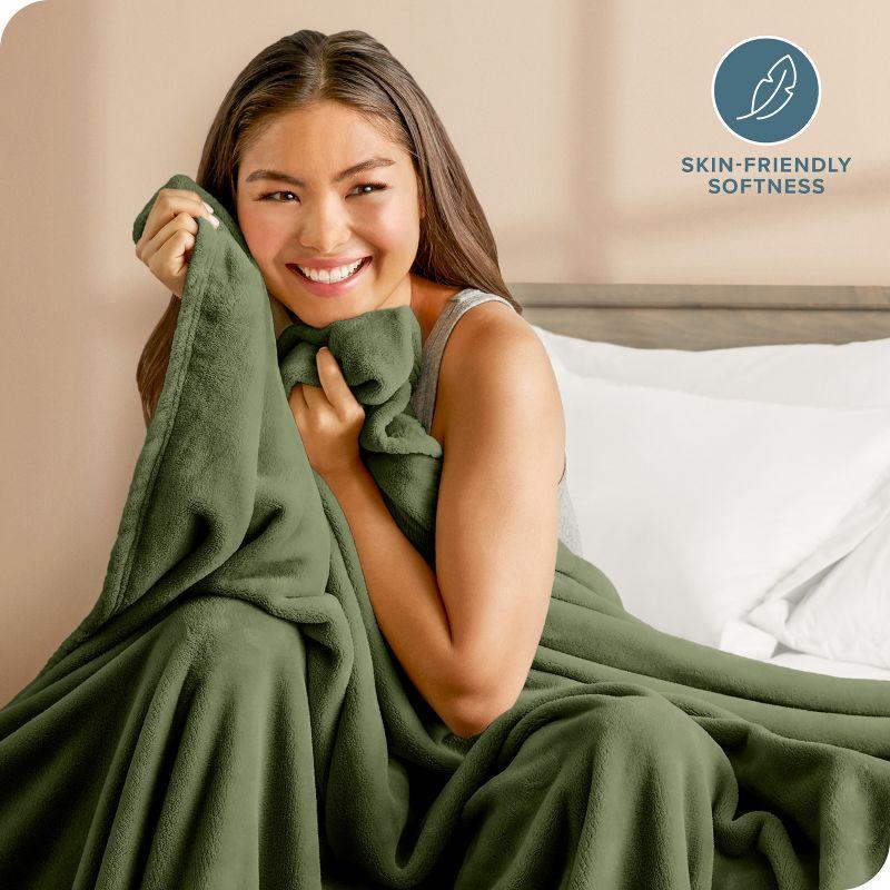 Cypress Microplush Throw Fleece Blanket by Bare Home
