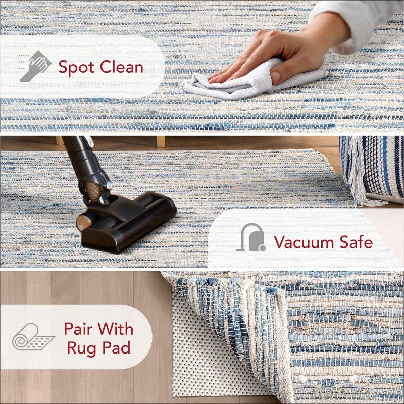 Nuloom Maile Cotton Kitchen Runner Indoor Area Rug - Hallway, Entryway, 2' 6" x 8', Blue