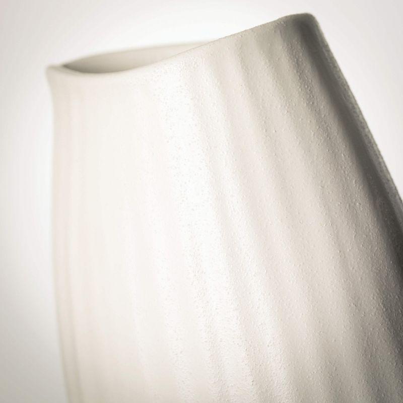 Sullivans 9" Modern White Ribbed Vase