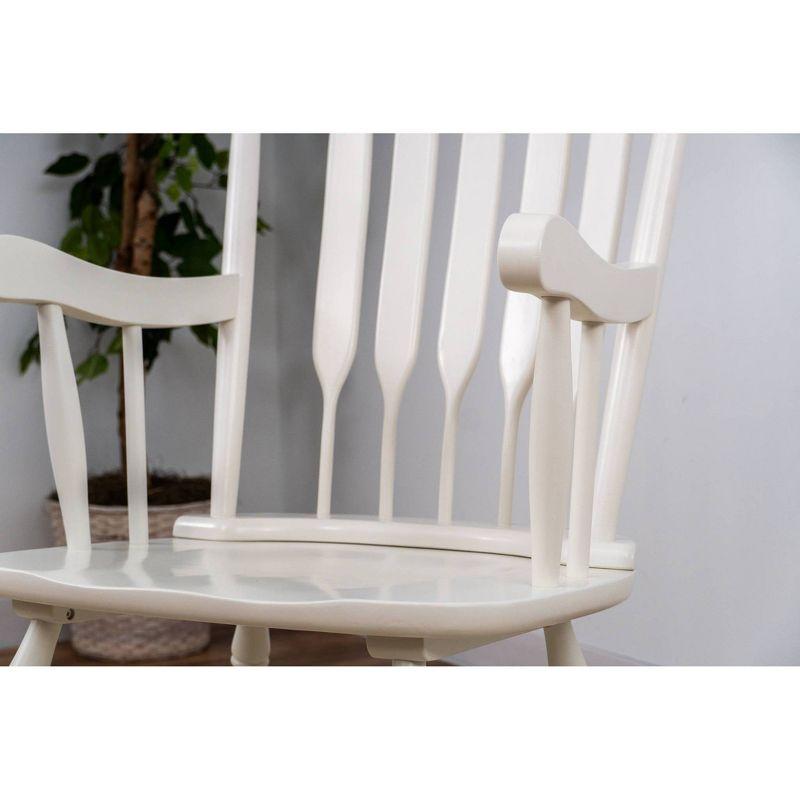 White Solid Wood Adult Rocking Chair