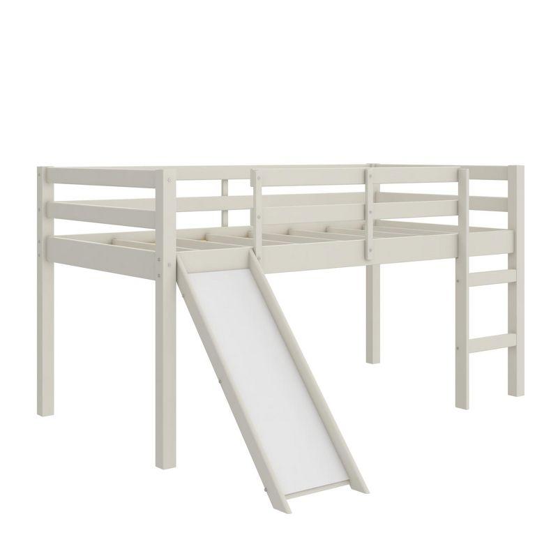 DHP Milton Kids Junior Loft Bed with Slide, Twin, White