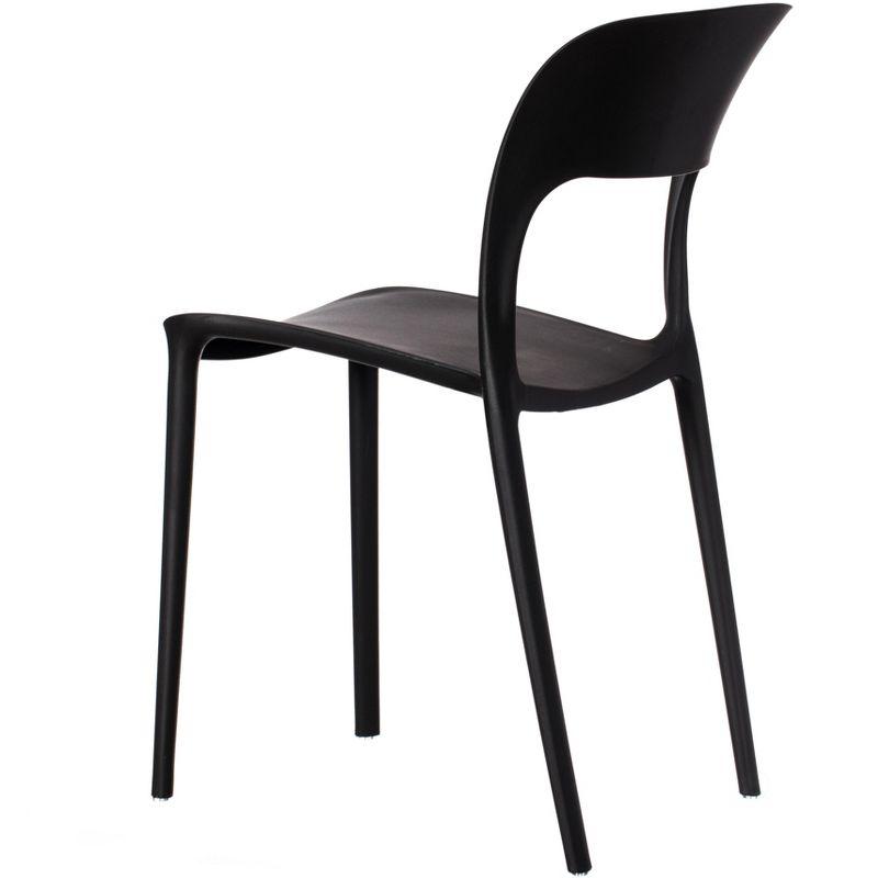 Black Matte Plastic Curved Back Dining Chair