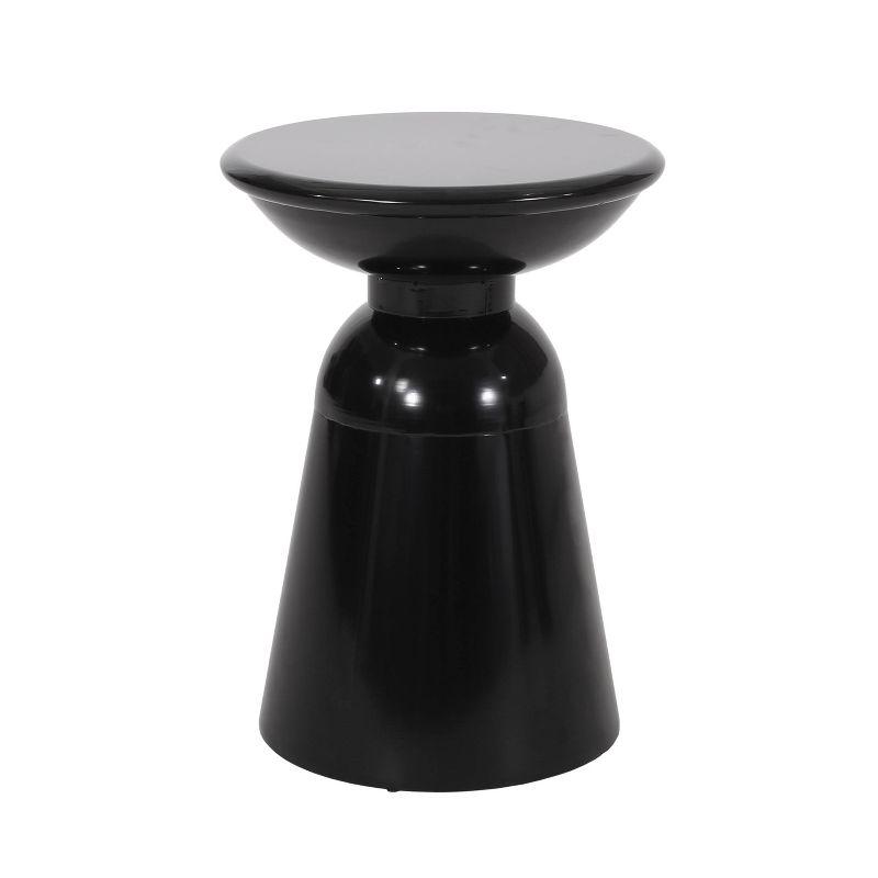 Pelon Black Iron Outdoor Pedestal Side Table