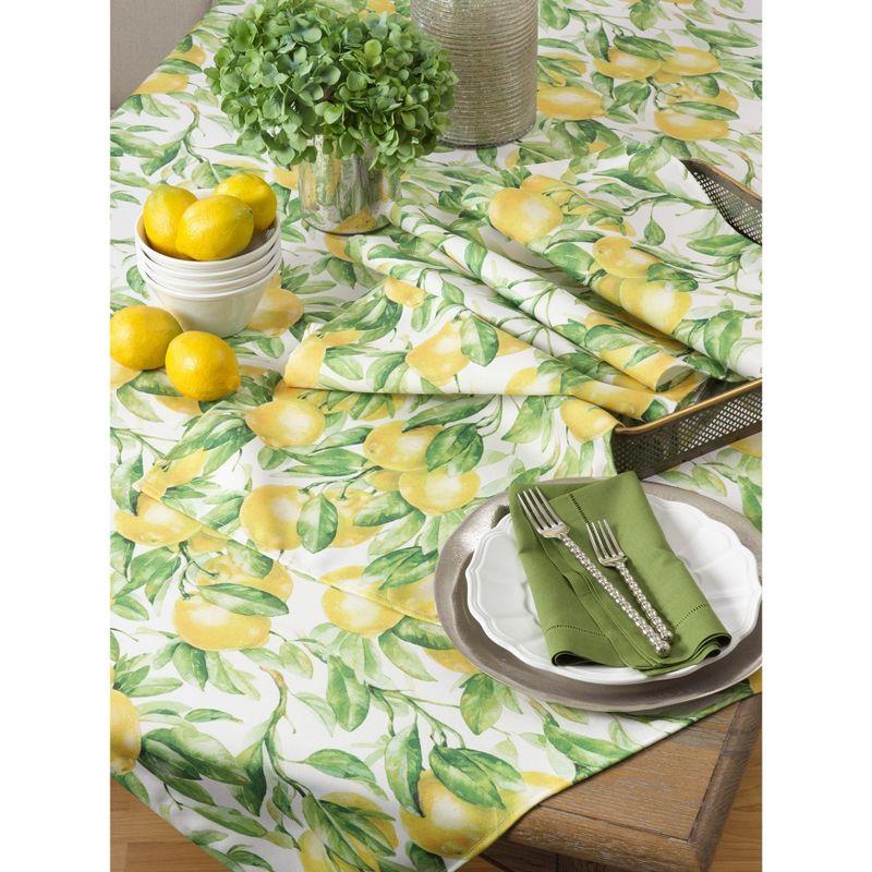 Colorful Floral Lemon Print Fabric Placemats Set of 4