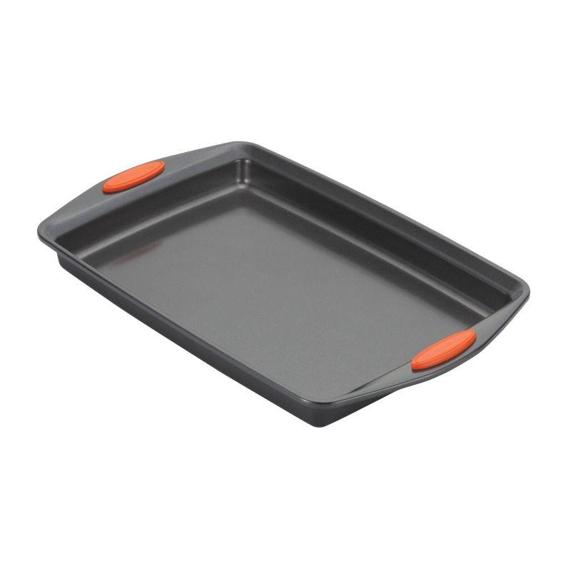 Silver and Orange Nonstick 5-Piece Baking Pan Set