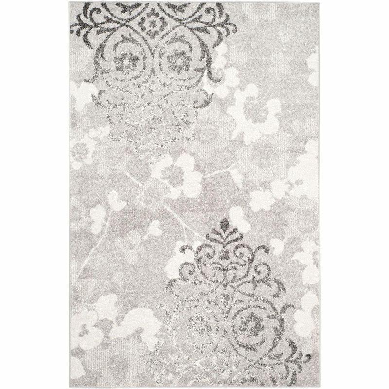 Adirondack ADR114 Machine Made Indoor Area Rug - Silver/Ivory - 4'x6' - Safavieh