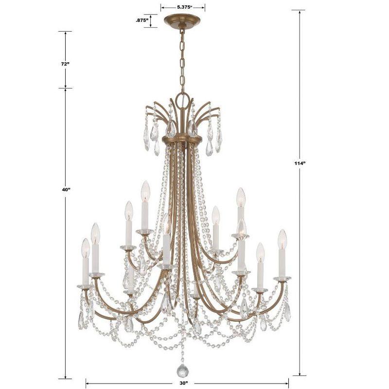 Crystorama Lighting Karrington 12 - Light Chandelier in  Aged Brass