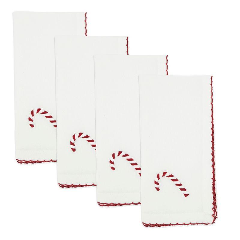 Winter Wonderland Whip Stitch Candy Cane Napkin (Set Of 4)