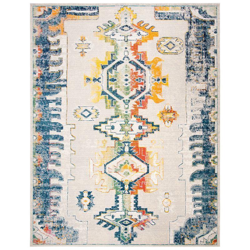 Crystal CRS517 Power Loomed Area Rug - Light Grey/Orange - 8'x10' - Safavieh.