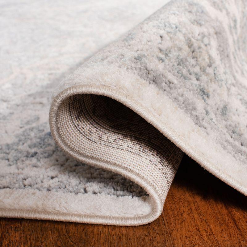 Martha Stewart Rancher Oregon - MSR867 - Indoor Power Loomed Area Rugs - Ivory/Grey - 5'1"x7'6"